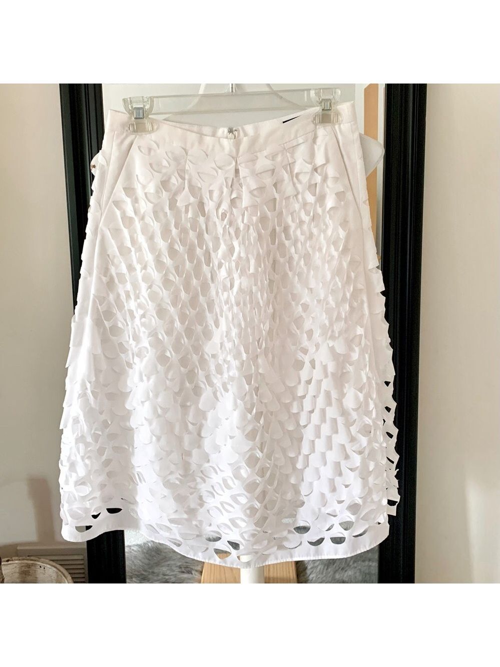 J. Crew White Textured Skirt
